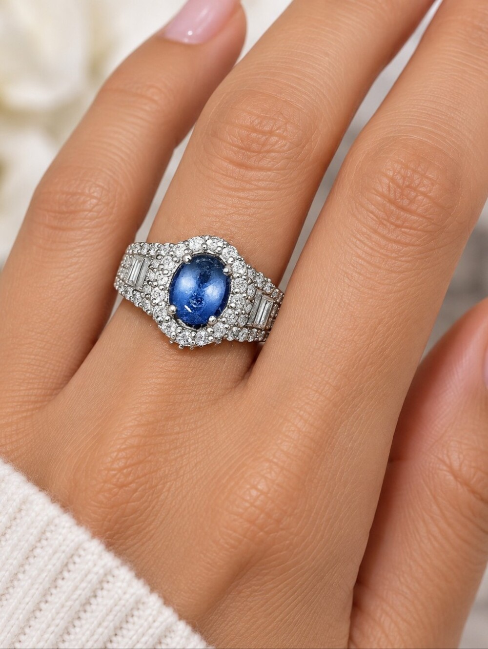 Genuine Tanzanite Ring Tripple A - Picture 1 of 13